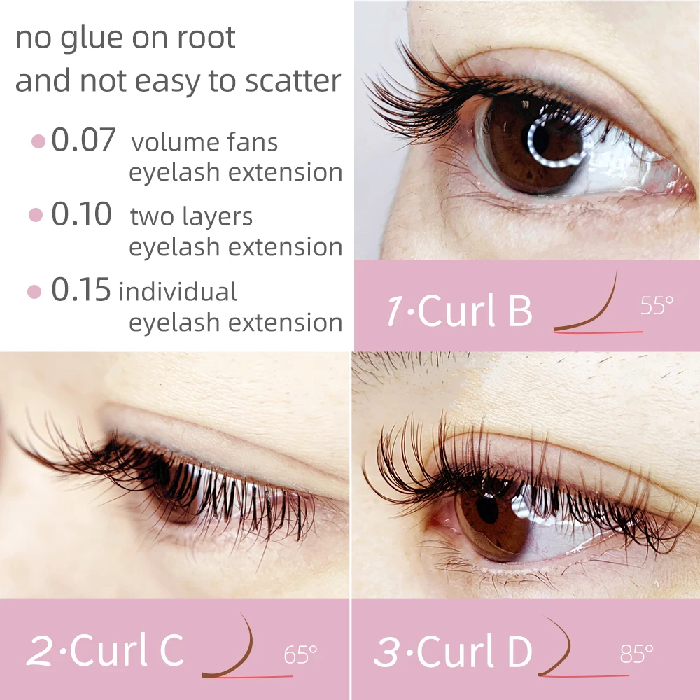 NAGARAKU Brown Eyelash Extension Maquillaje Makeup Individual Eyelashes High Quality Soft Natural Synthetic Mink 16 Lines 3