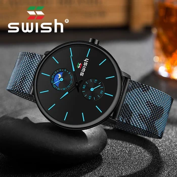 

SWISH Machinery Sport Quartz Watch 2020 Men Casual Brand Luminous Military Wristwatch Waterproof Chronograph Watc Male Kol Saati