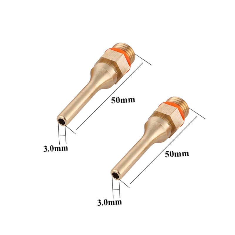 2 шт./лот, большой и маленький диаметр, термоклеевой пистолет, насадка 2,0x70 мм, 3,0x50 мм, 2,0x50 мм, длинная короткая клеевая насадка из чистой меди - Цвет: 50mmx3.0mm (2Pcs)