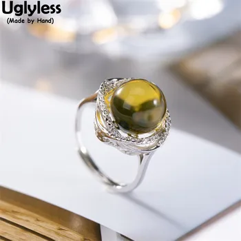 

Uglyless Hollow Square Rings for Women Imported Dominica Blue Perot Amber Jewelry Luxury Natural Gemstones Jewelry Crystals Ring