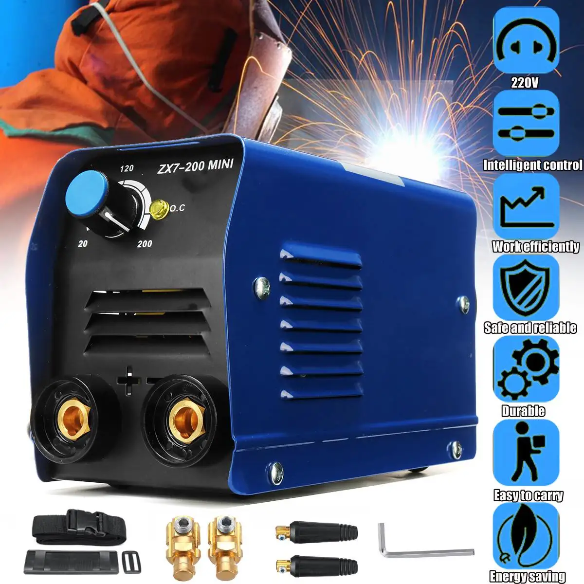 For free 220V Mini Electric Welding Machine Portable Solder 20-200A Inverter Soldering Tool ARC Welding Working 6