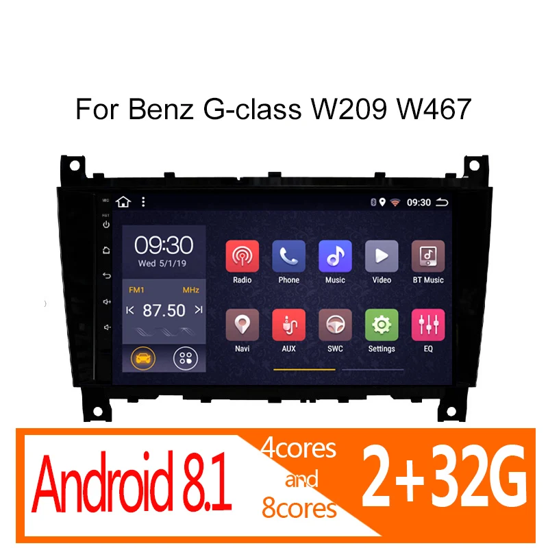 autoradio coche android 2+32G for Benz G-class G Clase CLK-W209 W467 2007 2008 2010 2011 2012 car radio auto audio SWC | Автомобили и