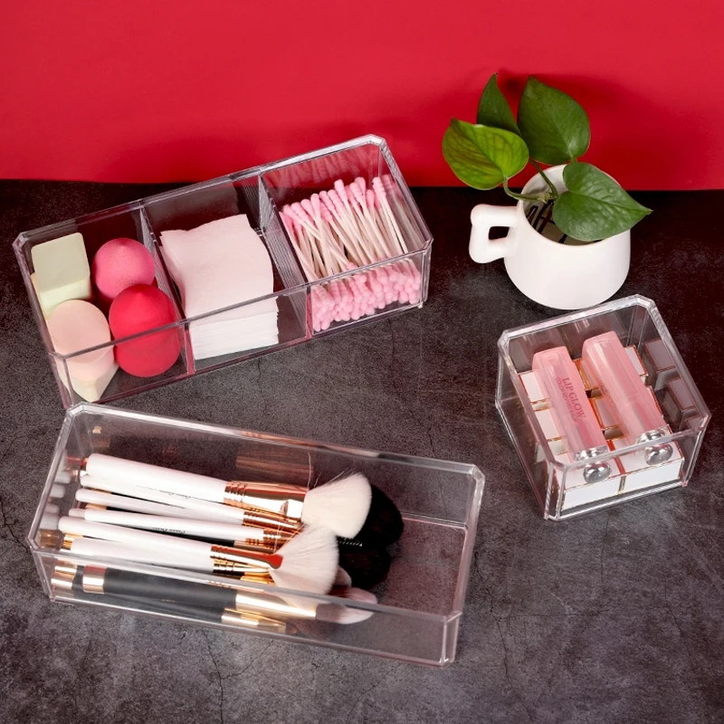 

Acrylic Cotton Swab Makeup Organizer Storage Box Portable Container Make Up Cotton Pad Holder Cosmetics Organizer Storage Case