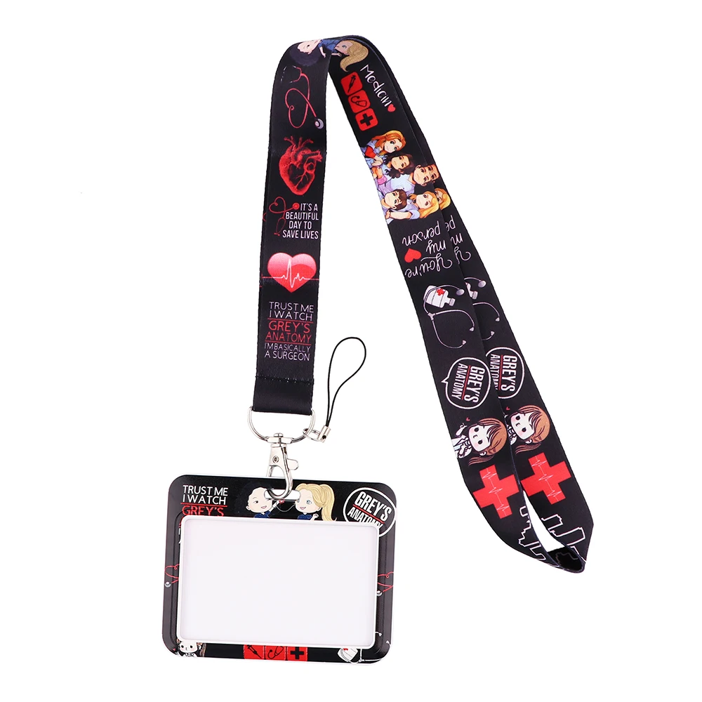 Office Id Card Holder Neck Strap Lanyards Badge Holder Key Chain