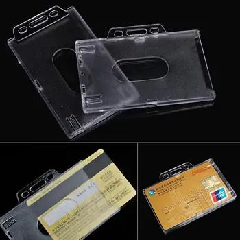 

ID Card Case Premium Portable Waterproof Transparent Labels Enclosed ID Card Cover Acrylic Protector Badge Holder