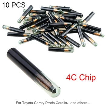 

10 Pcs Blank ID4C Glass Chip Car Key Transponder Chip Fit for Toyota Camry Prado Corolla Lexus etc