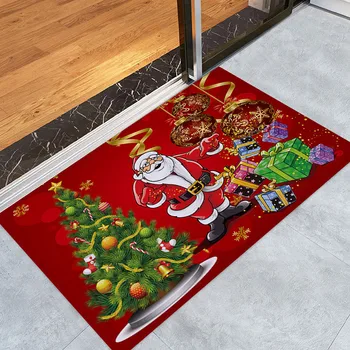

25# Merry Christmas Welcome Doormats Indoor Home Carpets Decor 40x60cm Kitchen Bath Carpet Long Bedroom Living Room Floor Mat