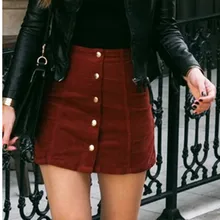 

Women Casual Skirt 2021 Party Mini Womens High Waist Short Skirts Autumn Winter Button bodycon Lace Up Suede Leather Skirt