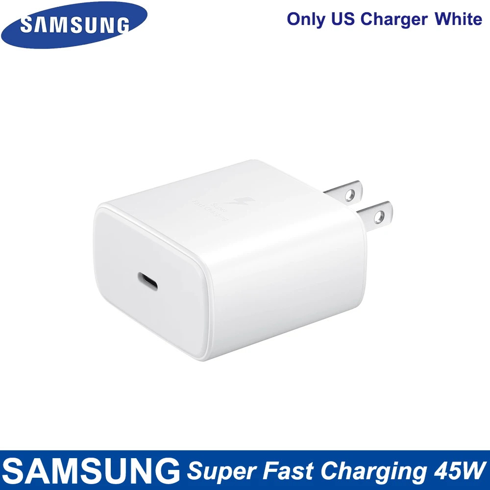 For Samsung Fast Charger 45W Fast Type C Adapter Cable for Samsung GALAXY Note 10 20 S20 Plus S20 Ultra S21 A71 A80 A91 65w usb c charger Chargers