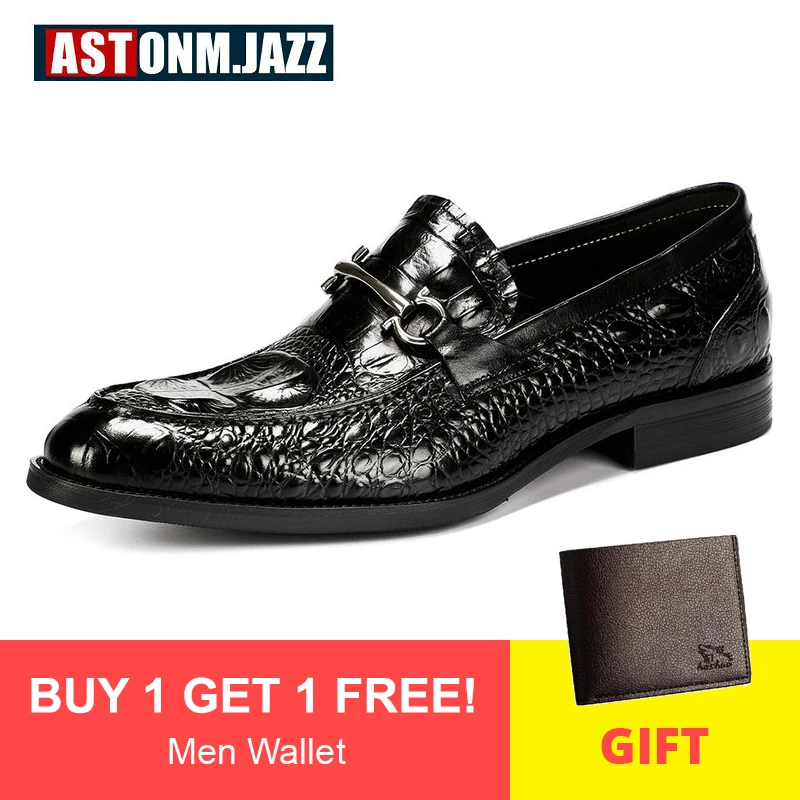 

Men's Leather Casual Shoes' Oxfords Shoe Genuine Leather Shoes Men Formal Loafers Emboss Crocodile Casual Shoes Men Big Size 46