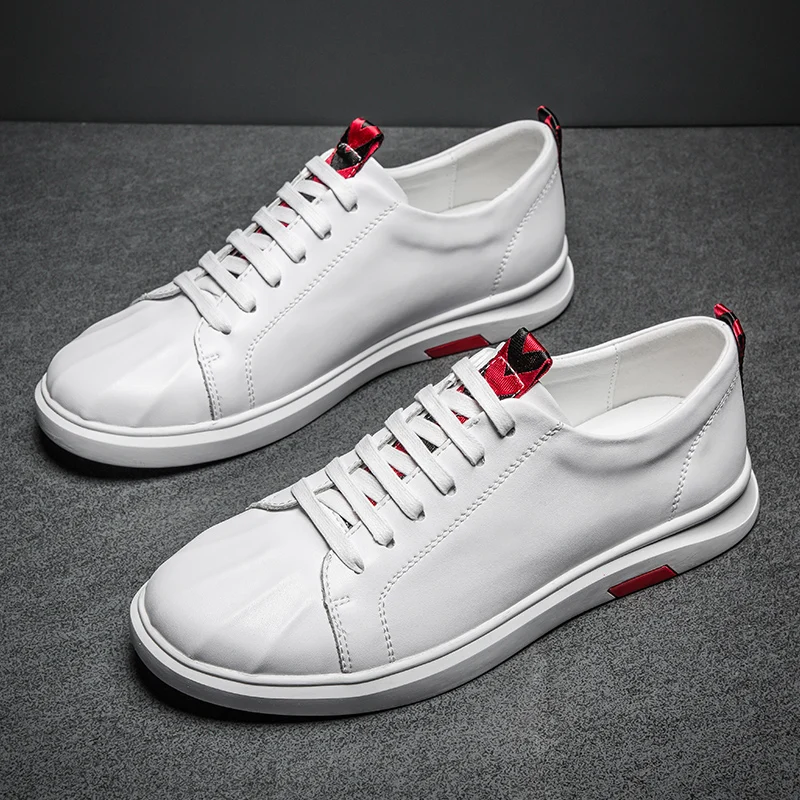 Brand Genuine Leather Men Shoes Lace-Up Breathable Soft Autumn Casual Flats Simple Black Style Fashion Sneakers 2019 New | Обувь
