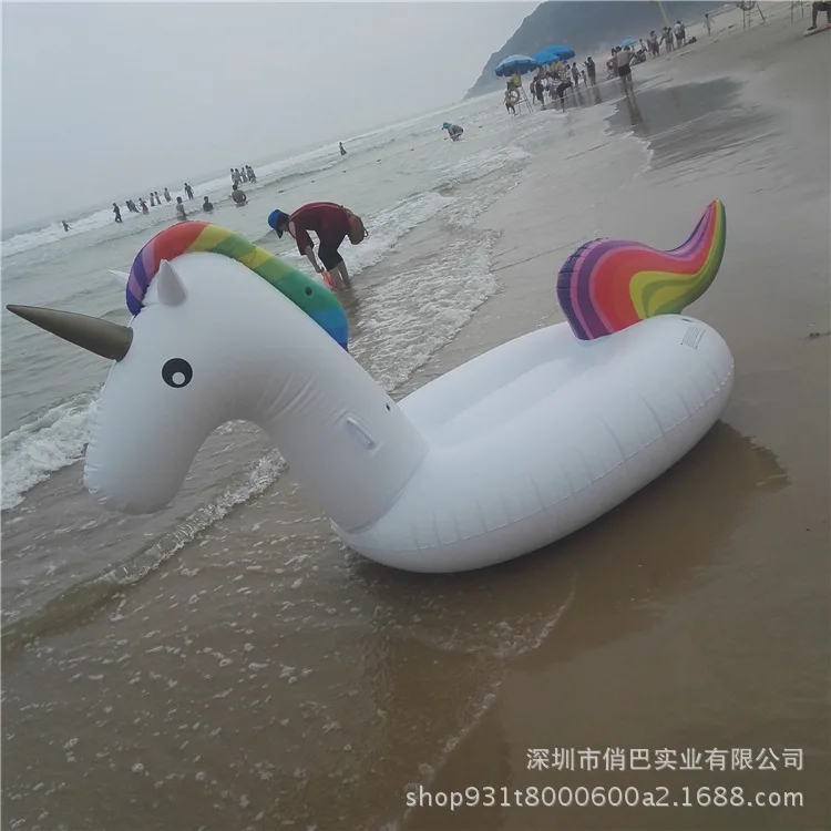 

Summer Hot Sales PVC Inflatable Unicorn Floating Row Riding Adult Water Rainbow Horse Inflatable Floating Bed a Generation of Fa
