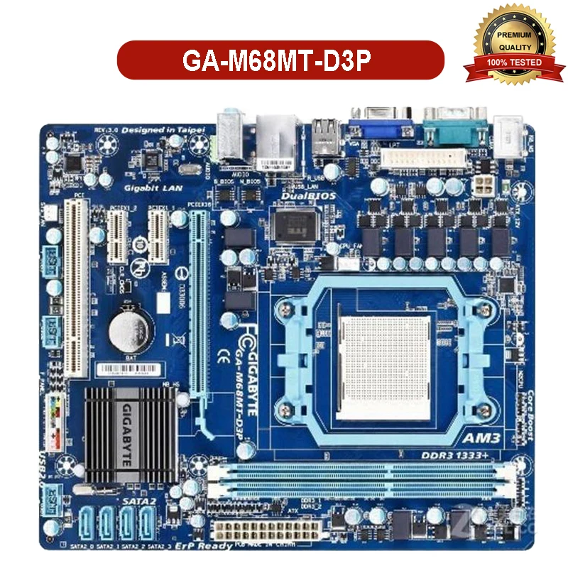 Оригинал для Gigabyte GA-M68MT-D3P материнская плата DDR3 Socket AM3 M68MT-D3P десктопная M68MT-S2P Micro ATX
