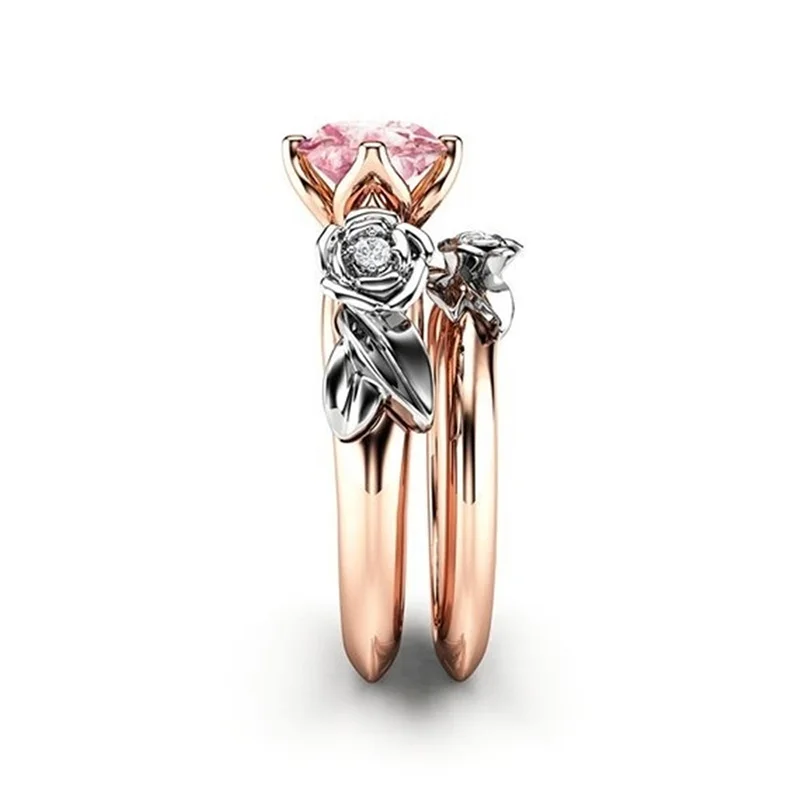 Классическое женское кольцо, модное кольцо из розового золота с цирконием, обручальные аксессуары, ювелирные изделия для подруги, лучший подарок
