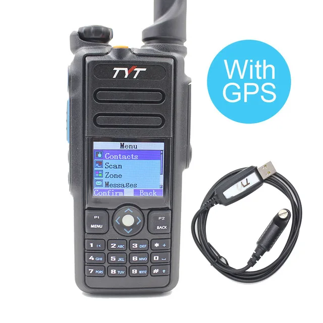 MD-2017-USB-GPS TYT MD- IP67 Walkie Talkie DMR цифровой радио двухдиапазонный 144/430MHz UV трансивер MD2017+ USB кабель - Цвет: MD-2017-USB-GPS