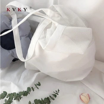 

Summer Fashion Hollow Fishnet Bag Shoulder Large Capacity Beach Bag Women Shopping Bag Storage Ultra Reusable Grocery Tote Bags