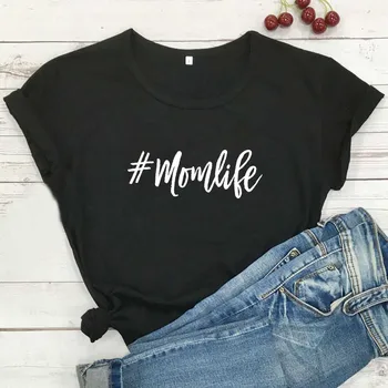 

Momlife Summer T Shirts Women Cotton Black Casual Tee Shirt Femme Short Sleeve T Shirt Women Top O-neck Camisetas Mujer