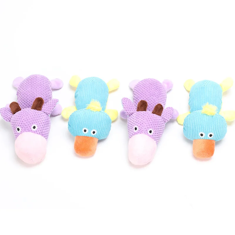 HEYPET игрушки для домашних собак жевательная игрушка-пищалка для щенков плюшевые игрушки набитый крякающий животные игрушка для домашних животных звук КРС и утка шум