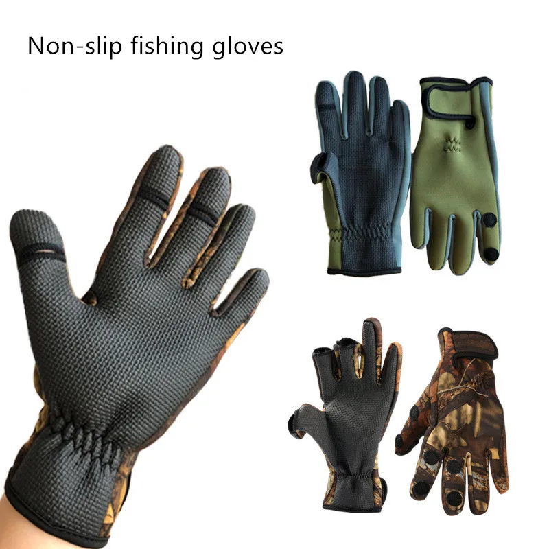 1 пара наружных зимних рыболовных перчаток, водонепроницаемые рукавицы с тремя пальцами, противоскользящая альпинистская перчатка, перчатки для пеших прогулок, кемпинга, велоспорта