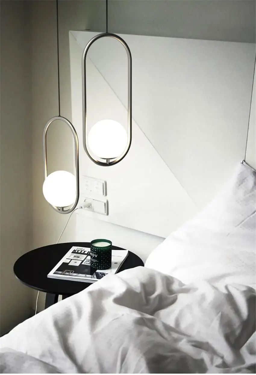 Nordic Led Pendant Lights Lighting Luminaire Industriel Hanging Lamp Lustre Suspension Ball Glass glod art Kitchen Pendant Lamp