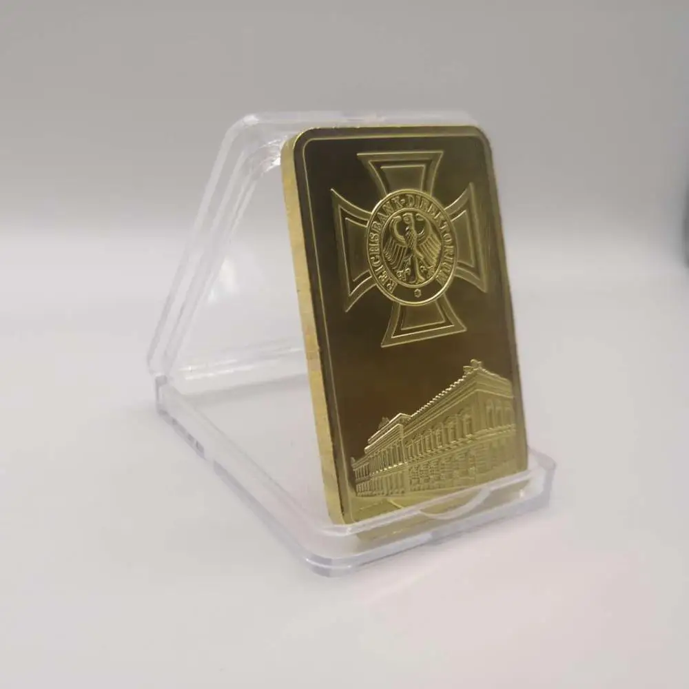 Deutsche Reichsbank 24K Gold Plated Bullion Bar German Eagle Replica Gold Bar for Collection Business Gifts
