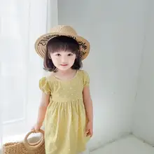 Новое Стильное платье в горошек для девочек, модные летние хлопковые платья с открытой спиной для девочек 1-6 лет