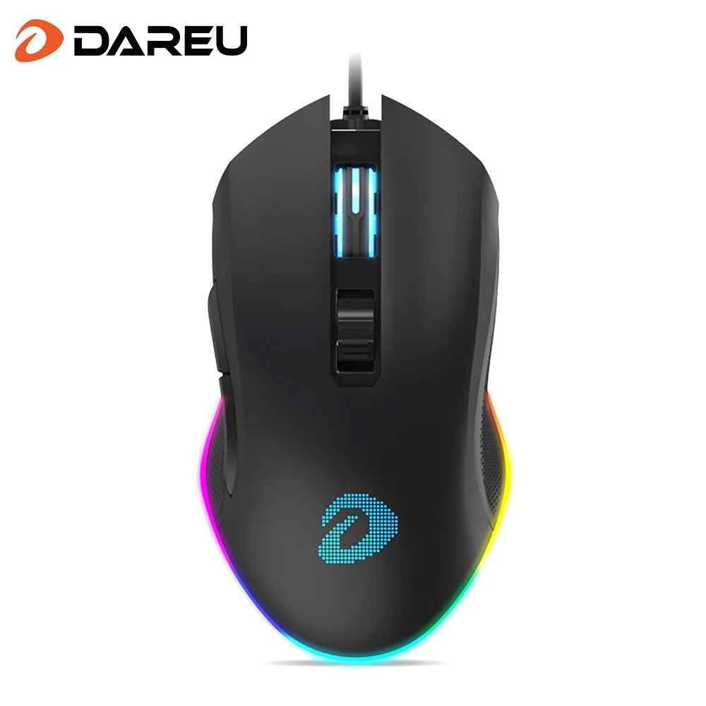 Проводная игровая мышь DAREU EM905 RGB 7 программируемых кнопок для макросъемки 6000 DPI