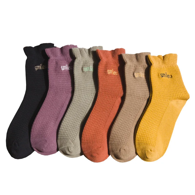 

Autumn and Winter New Socks Japanese Department College Style Embroidery Loose Lace Women's Winter all Cotton Warm socks