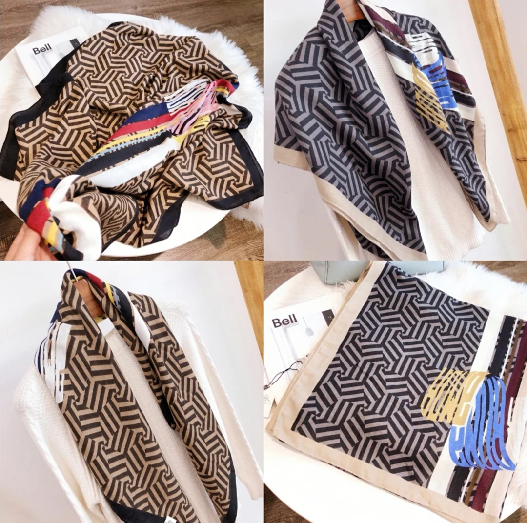 

2020 NEW DESIGN WOMAN WOOL CASHMERE COTTON SILK SCARF SHAWL WINTER FALL GIFT