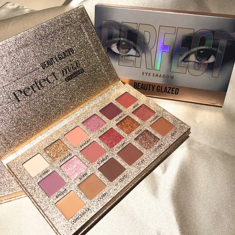 

18 Color Glitter Eyeshadow Nude Eyeshadow Makeup Pigments Waterproof Professional Shimmer Glitter Nude Eyeshadow Make Up Palette