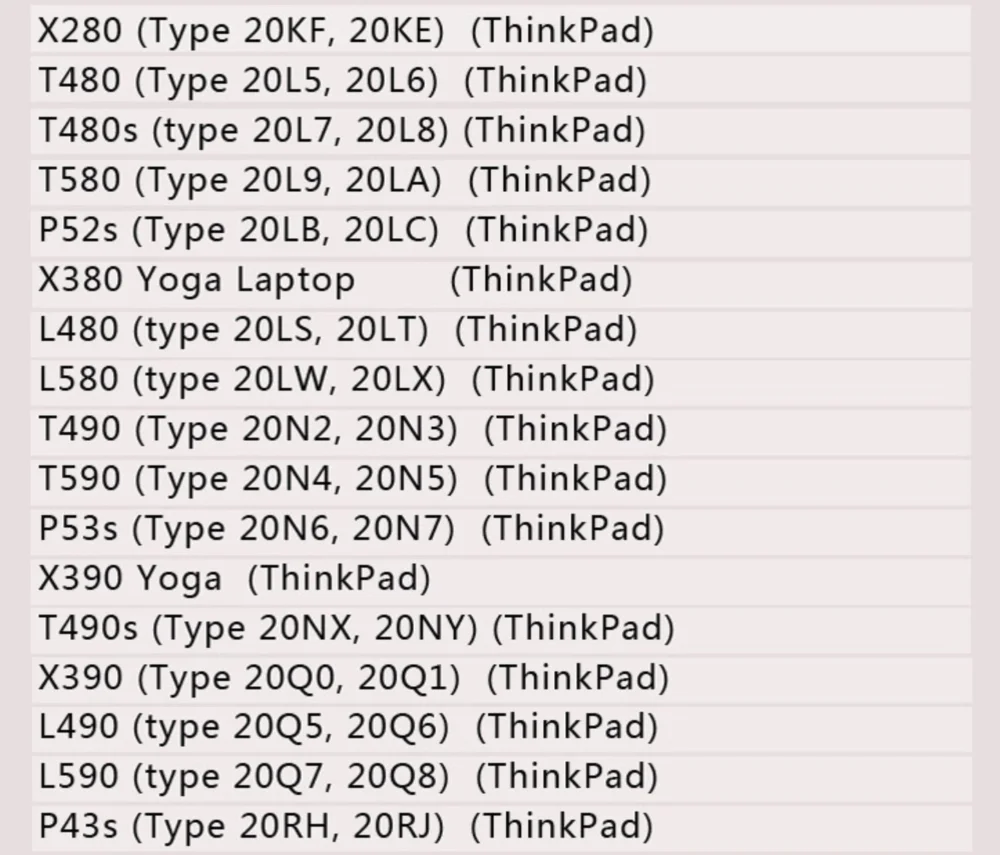 t490s t590 p53s x390 l290 l590 p43s t480s x390 yoga