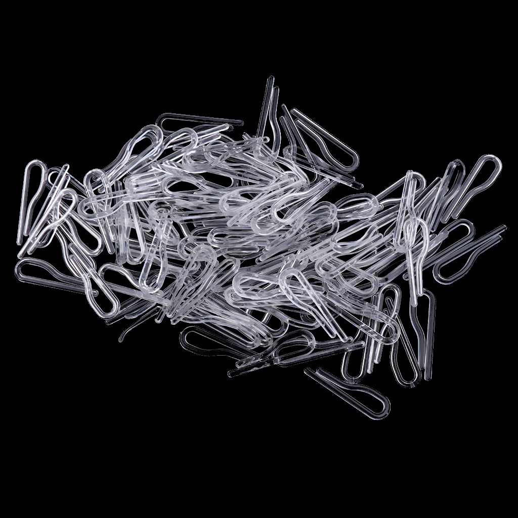 100Pieces Plastic Clear Shirt Collar Craft Trouser Peg Clips Packaging Supplies