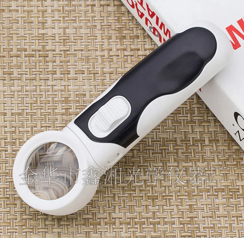 Magnifier 2.5X 5X 16X 3 lens rate interchangeable LED light reading  loupe Magnifying glass with led lights
