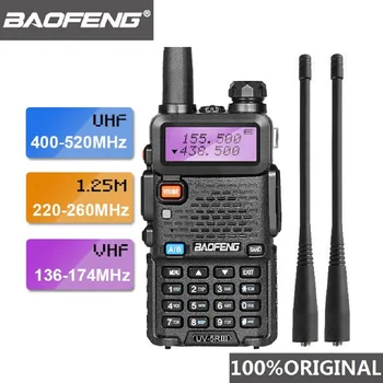 2021 Baofeng UV-5R III Tri-banda antena Dual Walkie Talkie VHF 136-174Mhz/220-260Mhz y UHF 400-520Mhz jamón escáner de Radio UV5R UV 5R