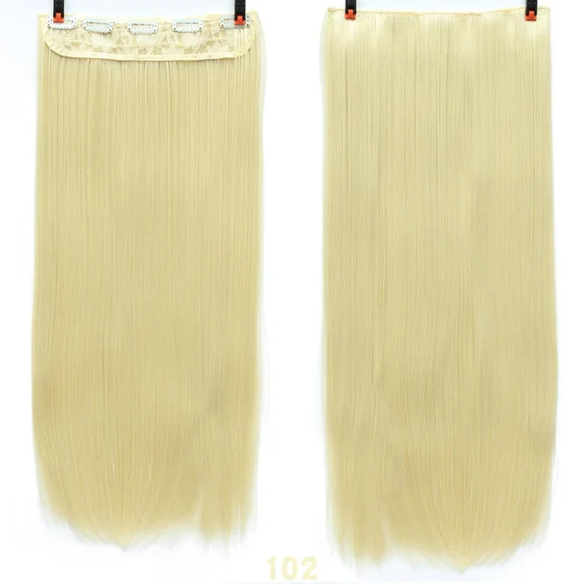 DIFEI Synthetic 24 Inch 5 Clip Long curly Women Clip in Hair Extensions Black Brown High Tempreture Hair Piece T1B/Red