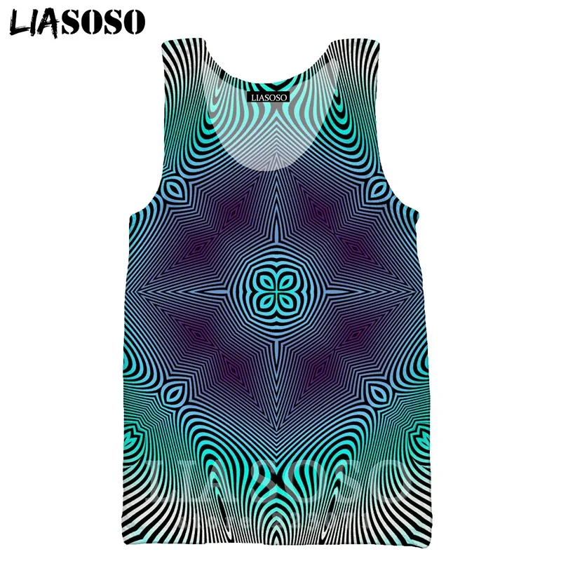 11 Psychedelic головокружение жилет LIASOSO для мужчин женщин Аниме Толстовка 3D принт О образным вырезом майка без рукавов хип хоп пуловер A328-10 - Цвет: 11