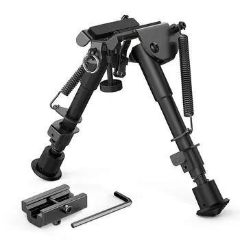 

6-9inch Compact Spring Return Sniper Hunting Rifle Bipod + Picatinny Rail Mount For Grip Shooter Mount