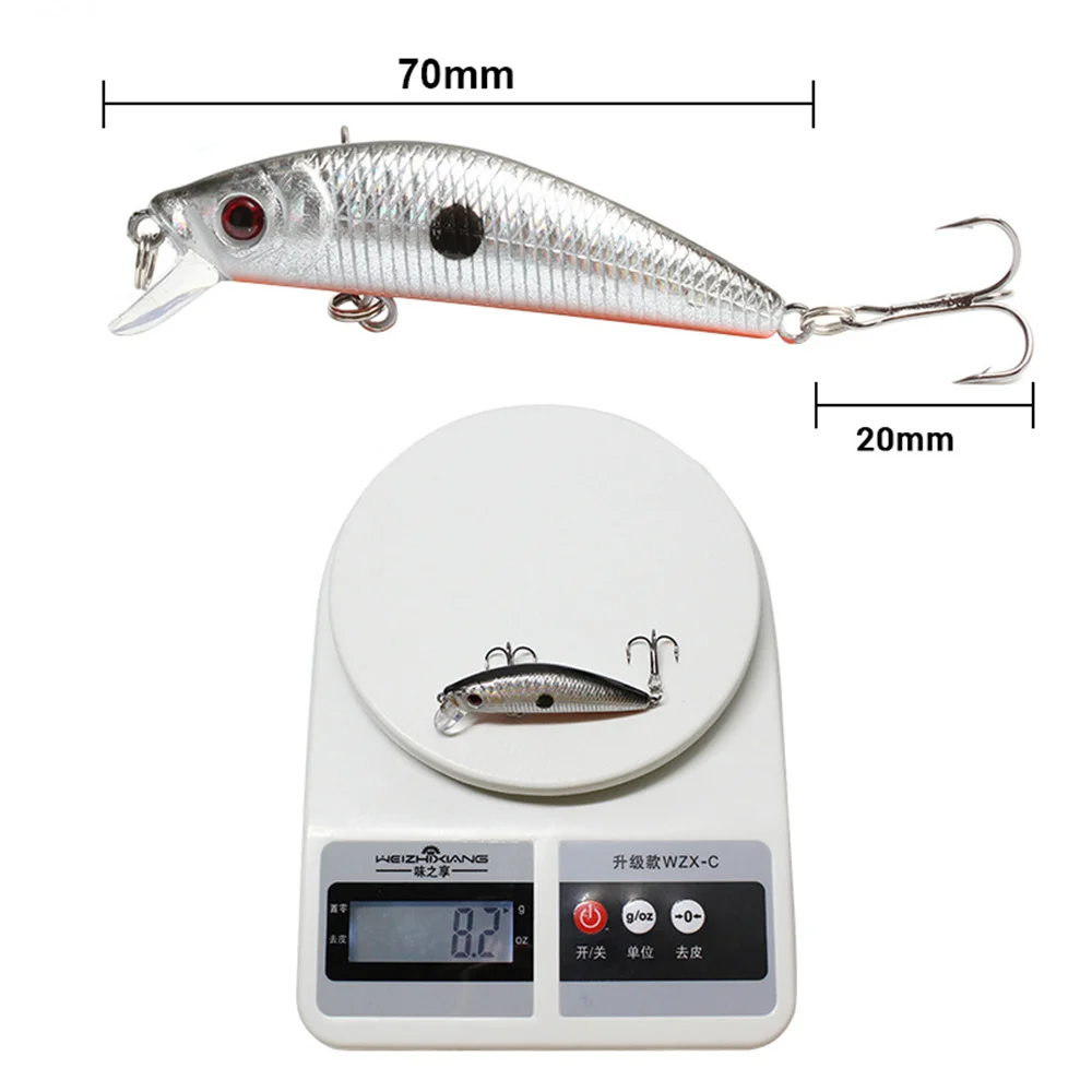 1PCS Laser Hard Crankbait Slow Sinking Fishing Lures 7cm 8.2g Pesca Japan Artificial Plastic Bait Wobbler Pike Fishing Tackle