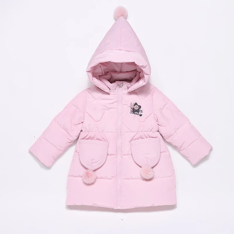 Bilemi модные теплые дизайнерские тяжелые длинные лучшие детские подростковые зимние пальто - Цвет: Розовый