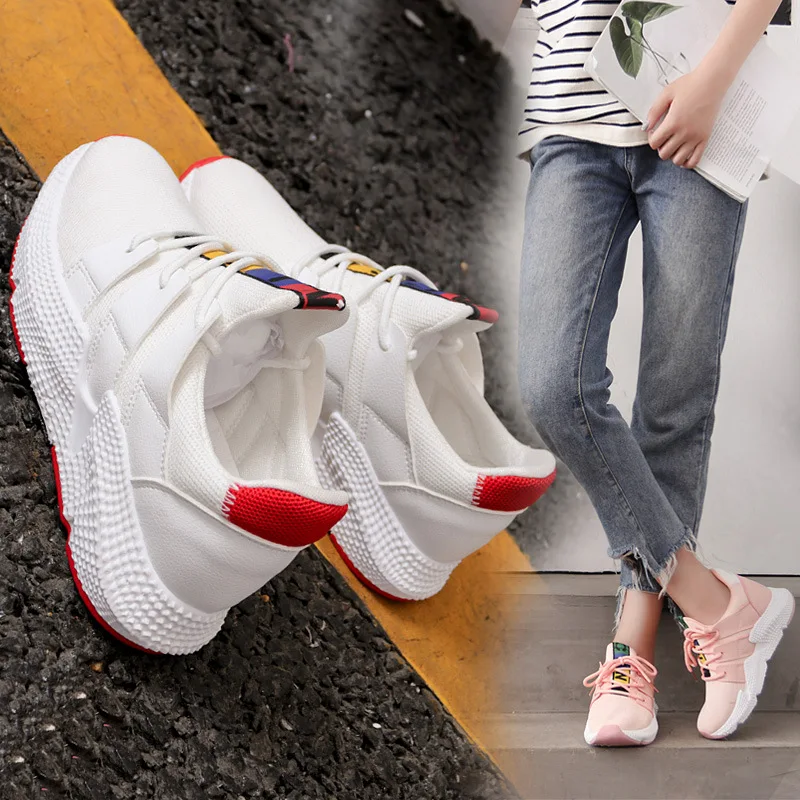 

Fly Woven Running Shoes Student New Style Korean-style INS Casual Shoes White Sports Summer And Autumn Low Top Board Mesh 1810