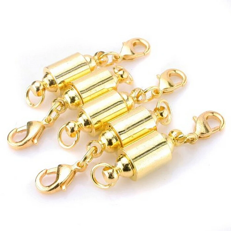 

5Pcs DIY Jewelry Findings Accessories Strong Magnetic Clasps Buckles Metal With Lobster Clasp For Making Necklaces Bracelets