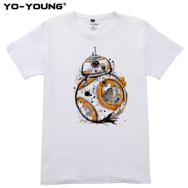 Футболка унисекс с забавным роботом Повседневная летняя качественная футболка