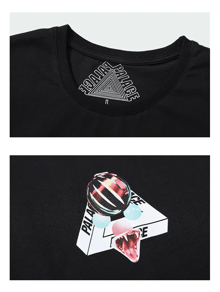 Дворцовая жизнь 18ss мужская одежда Sans Ferg Cobra Teeth треугольная Мужская Повседневная футболка из чистого хлопка