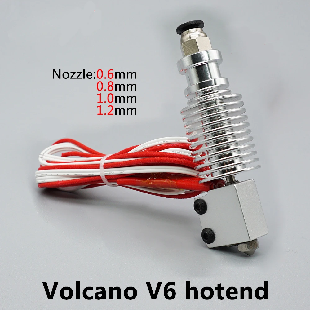 Запчасти для 3D принтера E3D V6 Volcano hotend сопло большого диаметра 1 75 мм/0 6 0 8 2 мм 12 В/24 В J