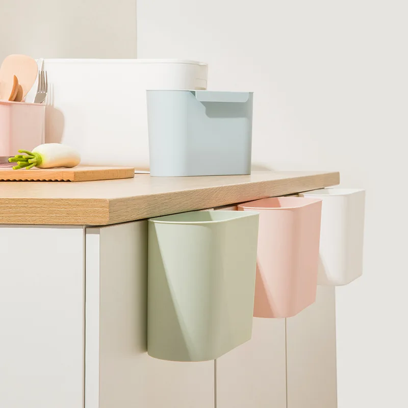 

New Kitchen Cabinet Door Hanging Trash Garbage Bin Can Rubbish Container Household Cleaning Tools No Cover Waste Bins