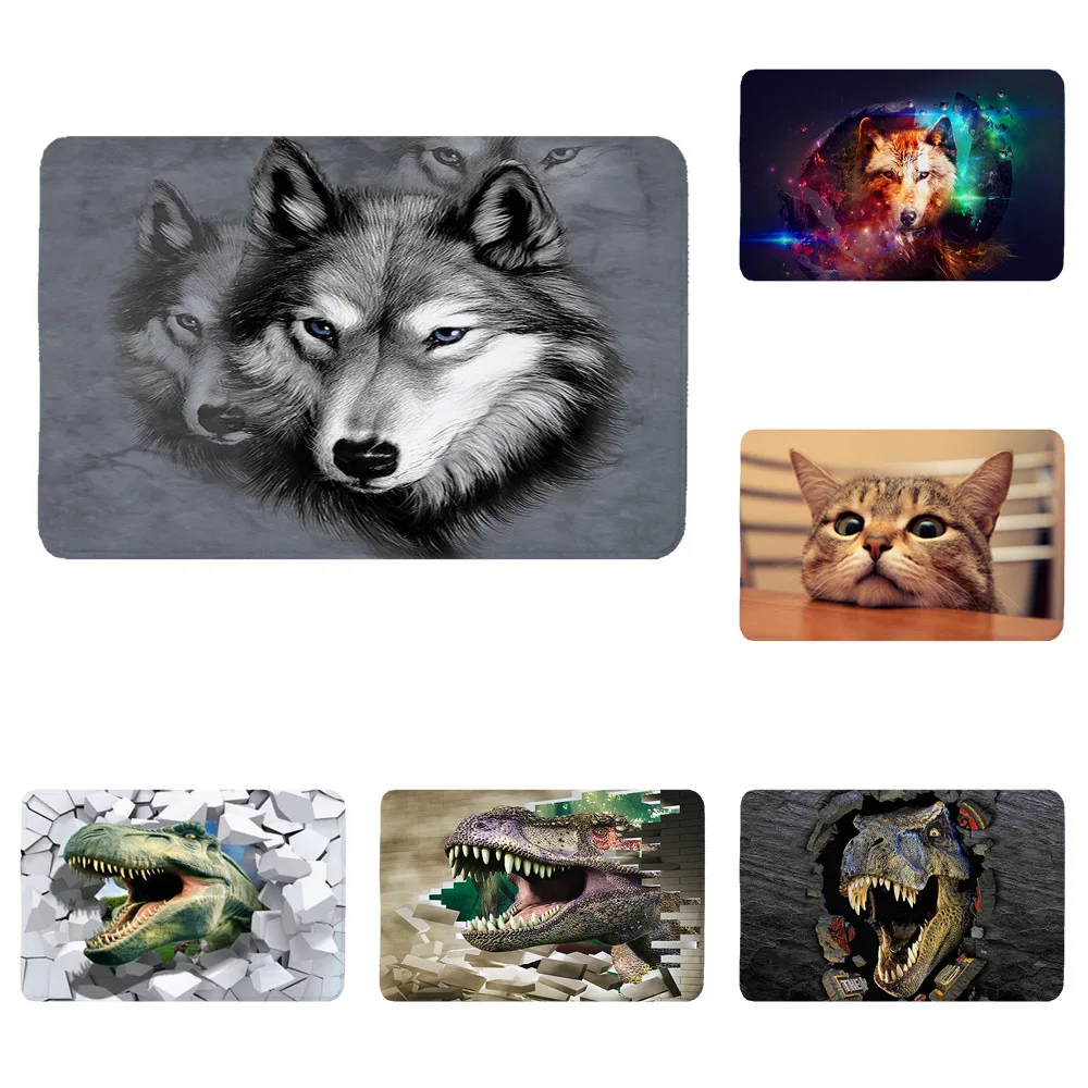 

Sholisa Anti Slip Floor Bath Mat 3D Printed WaterAbsorption Cat Dot Dinosaur Bathroom Carpet Rug Living Room Toilet Door Mat