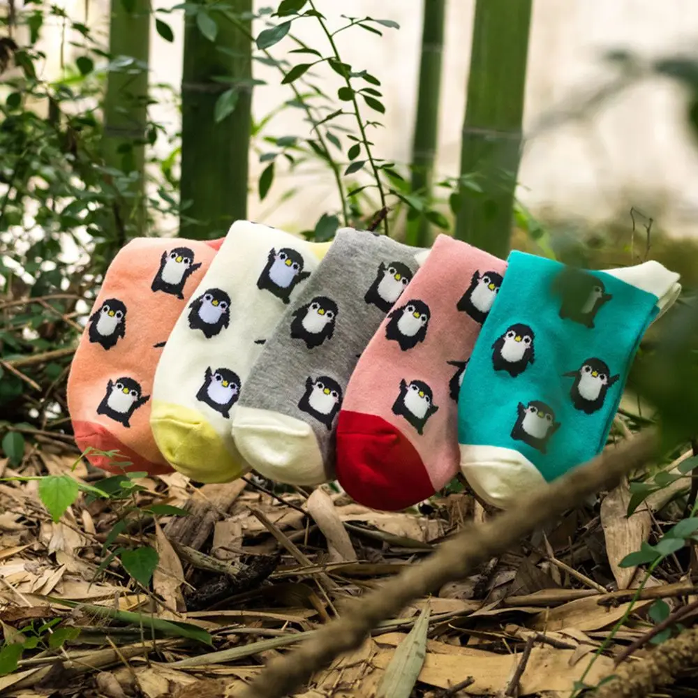 Новинка 2019 зимние и осенние женские носки трубы с мультяшным маленьким пингвином
