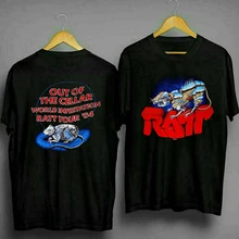 Camiseta Ratt Vintage concierto 1984 fuera de la bodega infestación Tourharajuku Streetwear camisa Menreprint