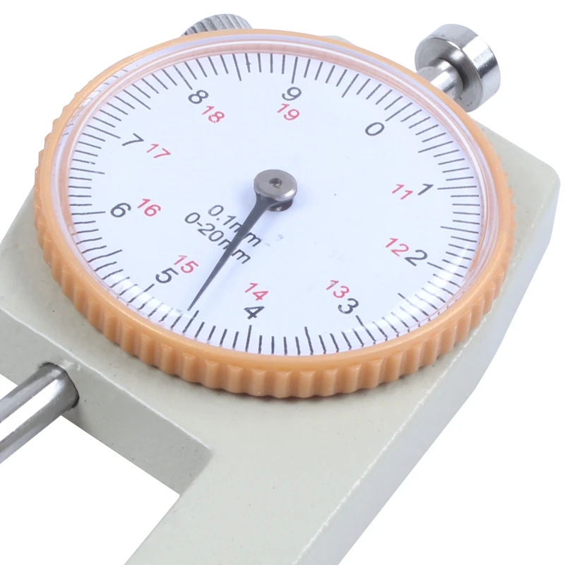 Metal Leather 0 to 20mm Dial Thickness gauge 0.1mm precision, Silver Yellow