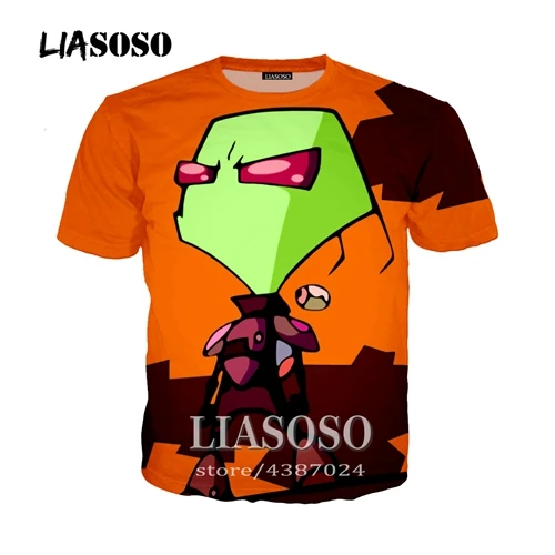 

LX 3d print Harajuku Style MenWomen Casual T-Shirt Pullover Tees Cartoon Anime Invader ZIM 3D Print T Shirt Tops Brand Clothing